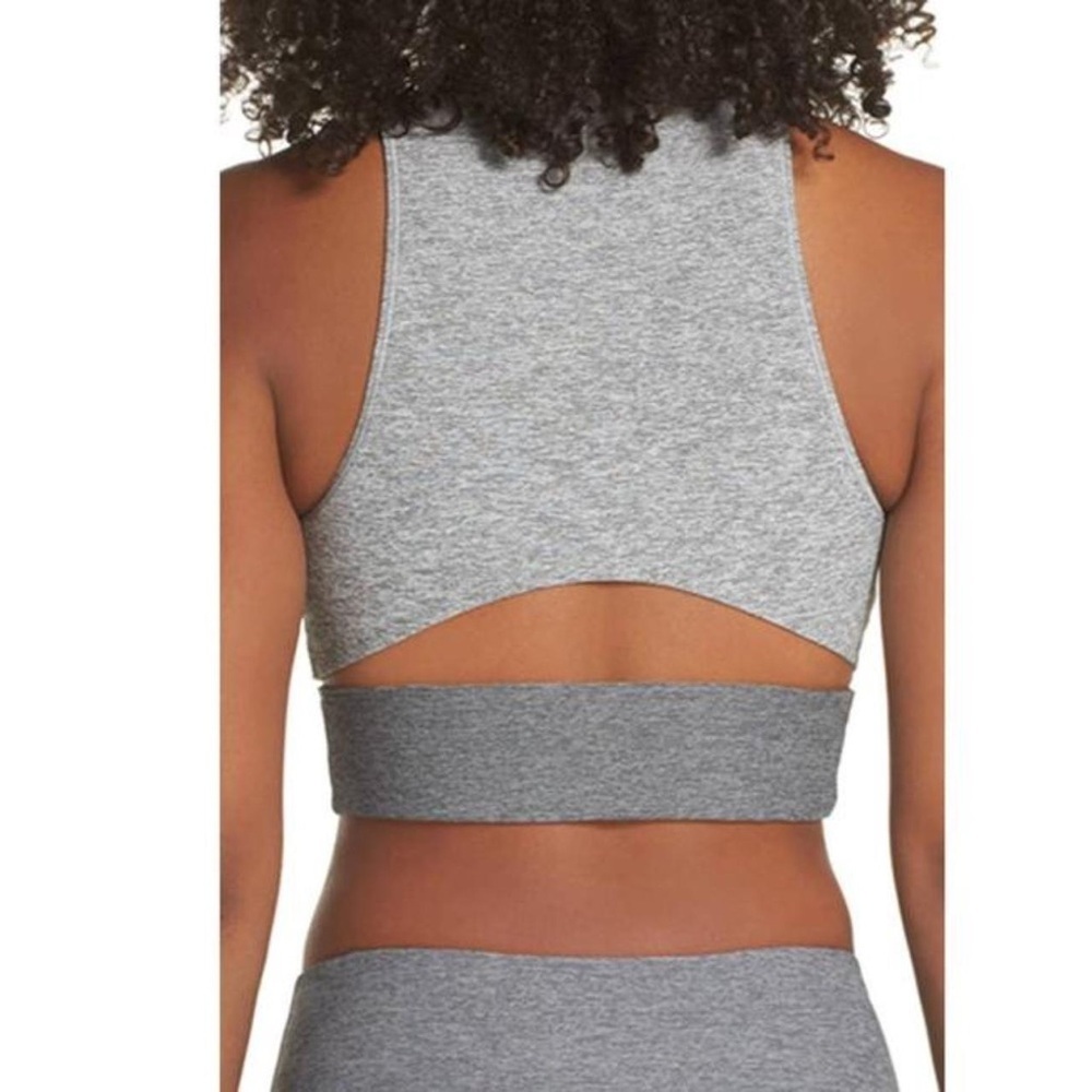 Outdoor Voices | Colorblock High Neck Sports Bra XS Gray Cutout Activewear - Picture 2 of 6